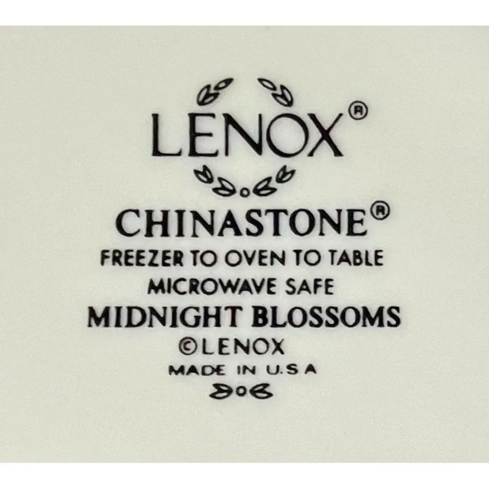 Lenox Chinastone Midnight Blossoms 3-Part Round Divided Server 10 3/8
